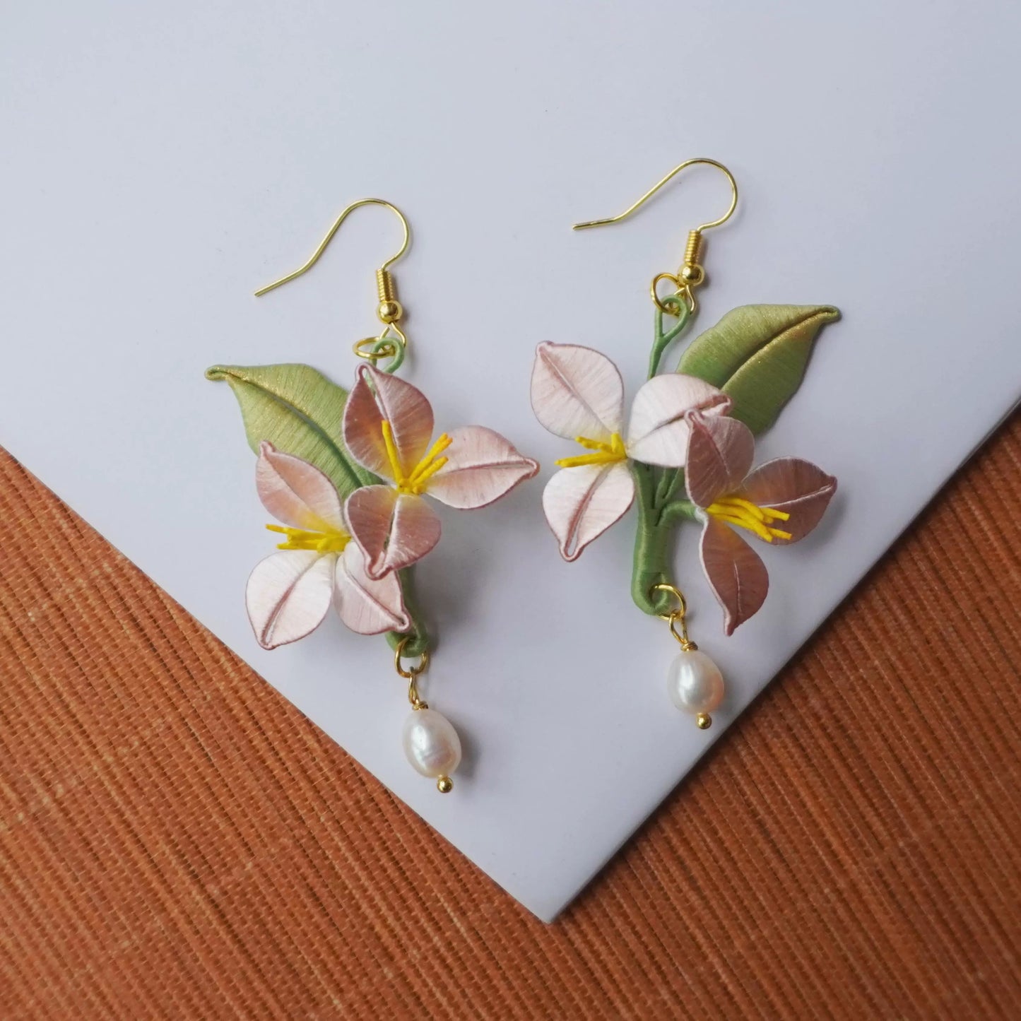 Blushing Petal Pearl Earrings