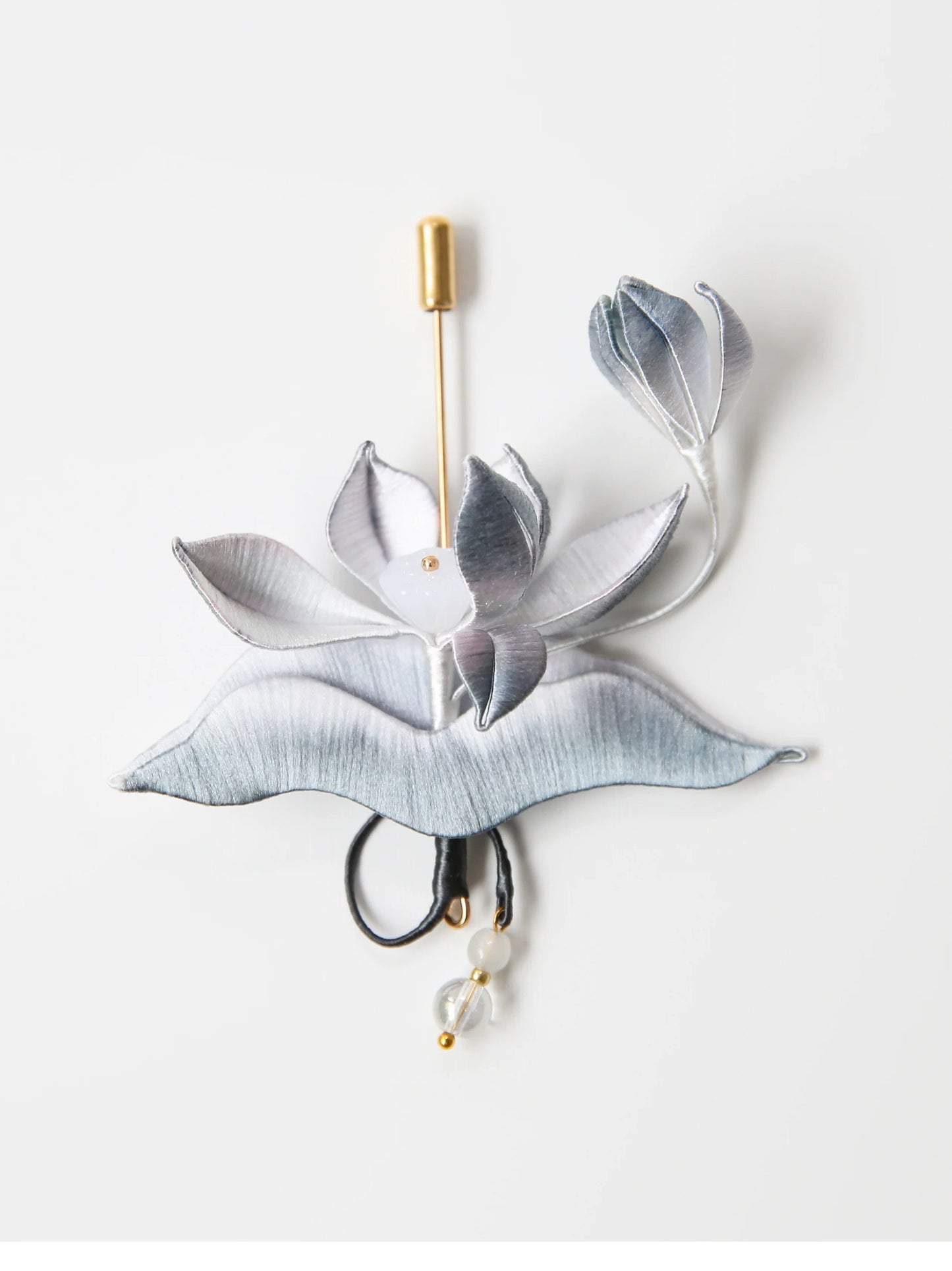 The Still Water Lotus — Handmade Embroidered Brooch