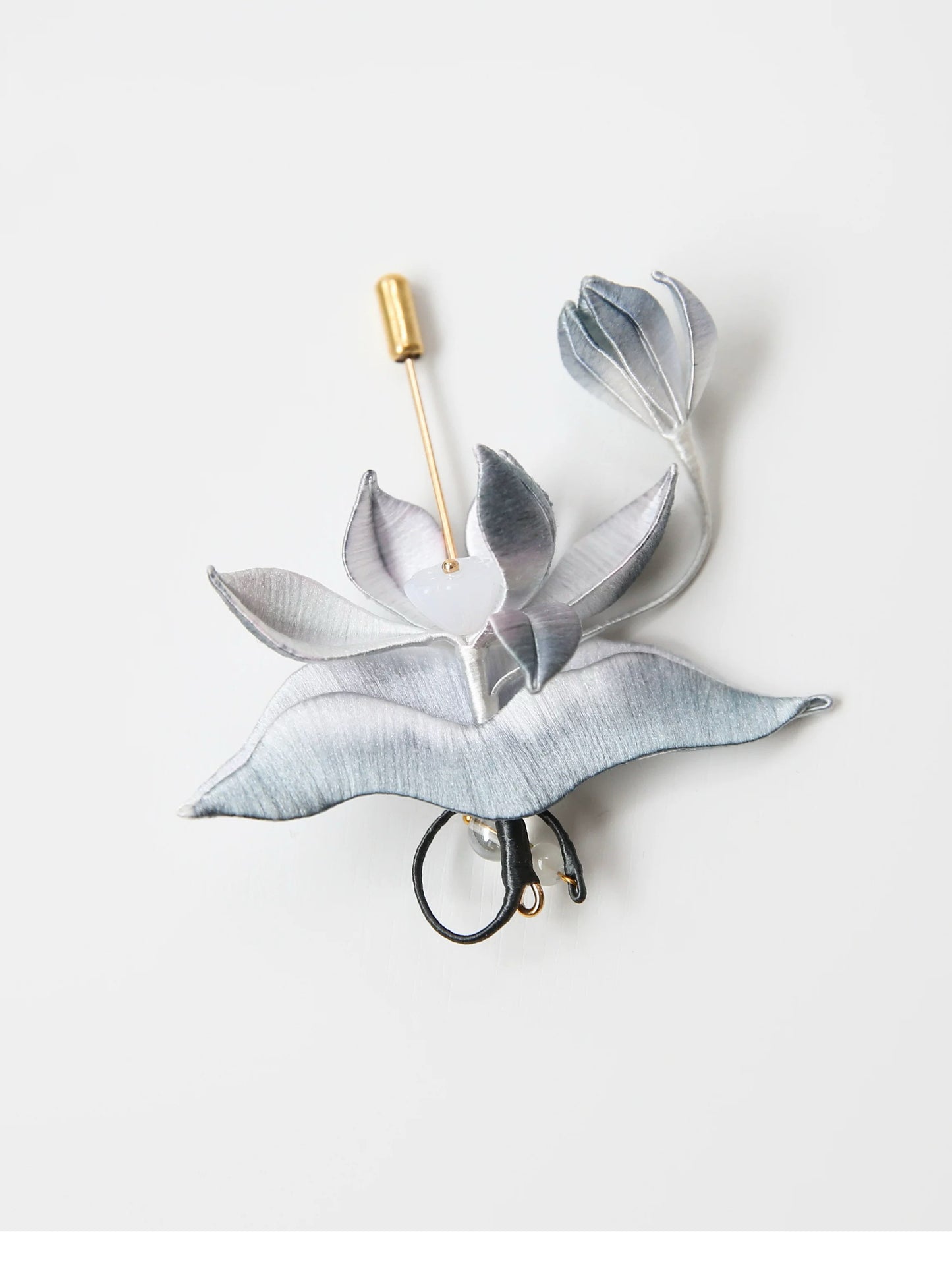 The Still Water Lotus — Handmade Embroidered Brooch