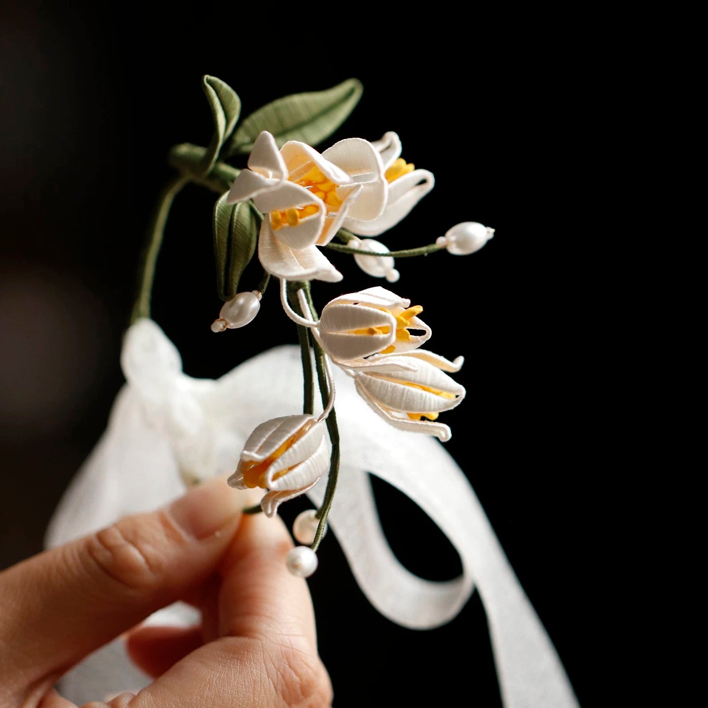 Blooming Grace Ribbon Bracelet — Threaded Bloom Collection
