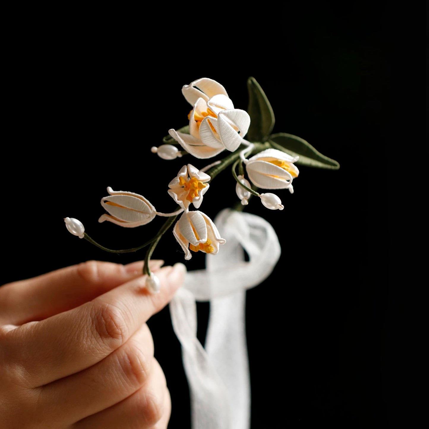 Blooming Grace Ribbon Bracelet — Threaded Bloom Collection