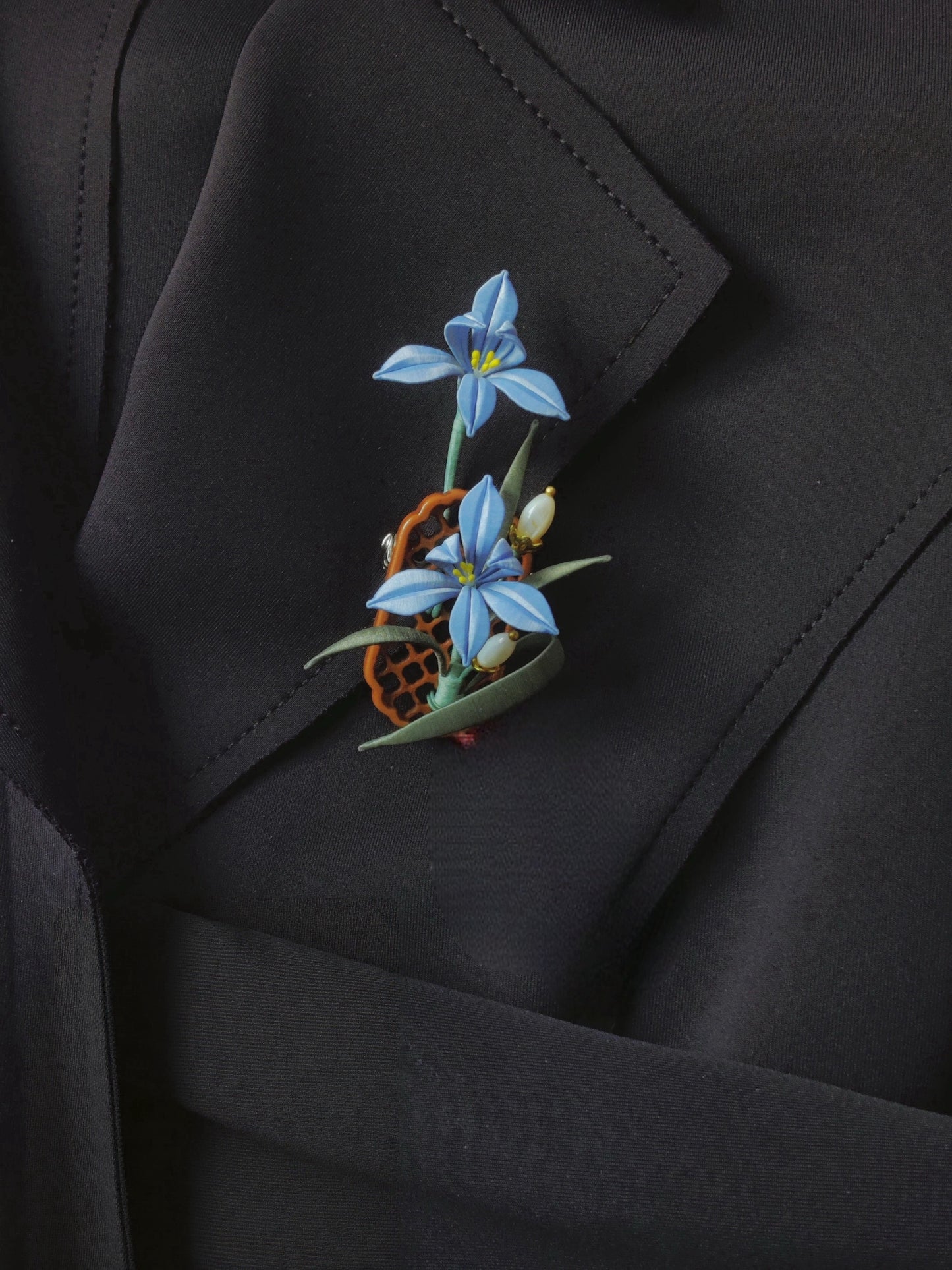 Celestial Petal — Heritage-Inspired Silk Brooch