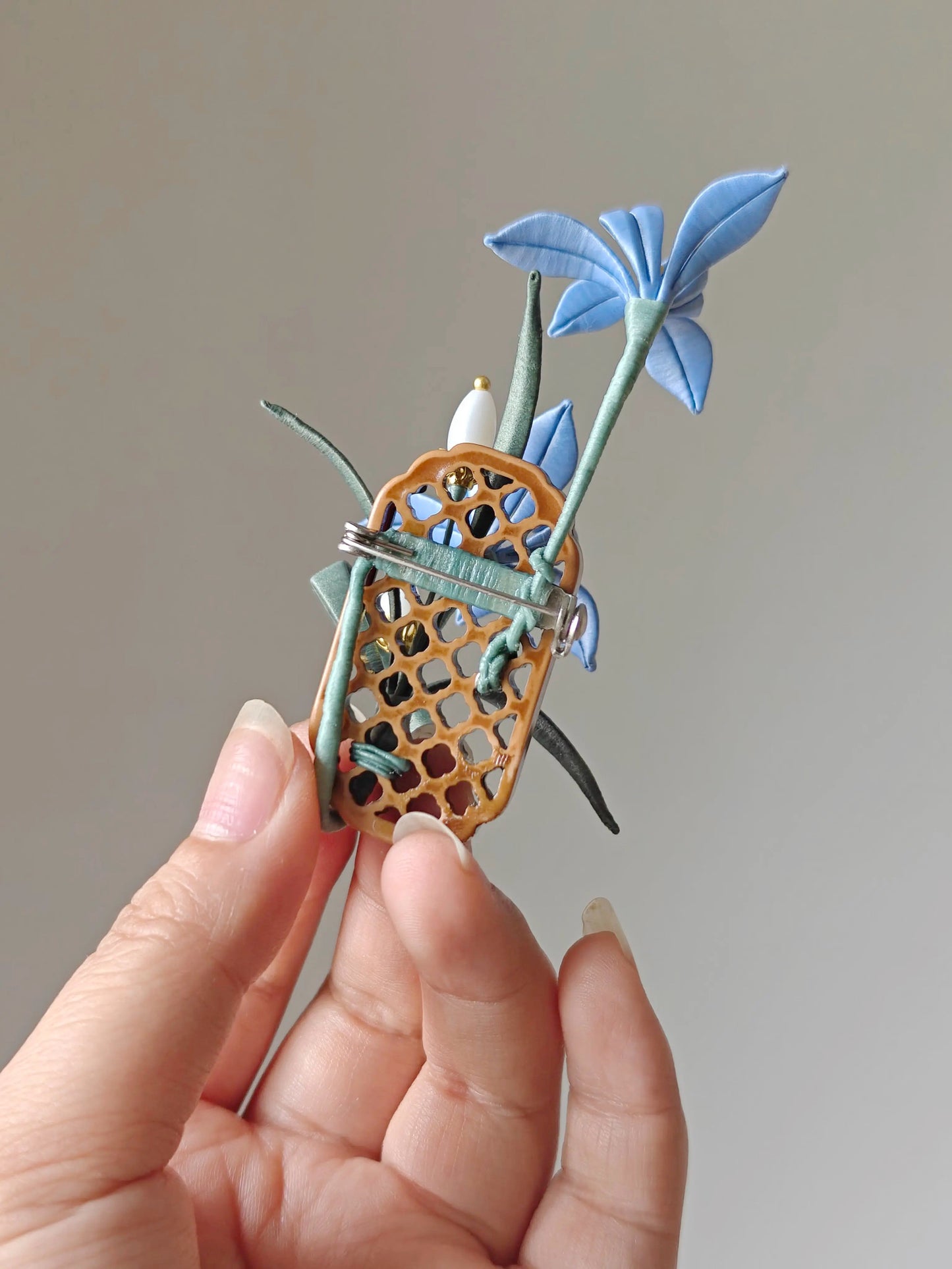 Celestial Petal — Heritage-Inspired Silk Brooch